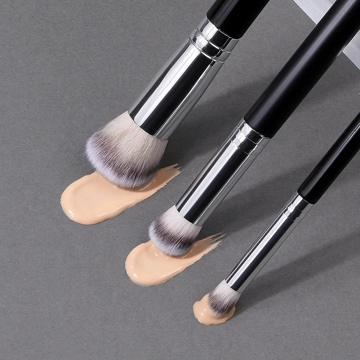 LuxeBlend Foundation And Concealer Brush Set Soft Wool For Flawless Dense Coverage And Precise Under Eye Blending