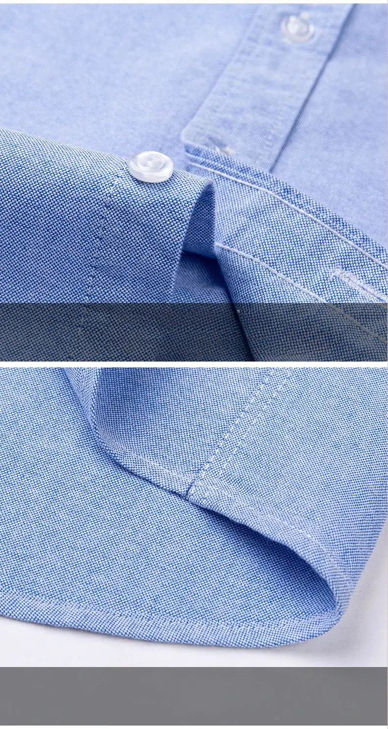 Large size men's oxford shirt, 100% cotton, light blue, long sleeve, Simples Market