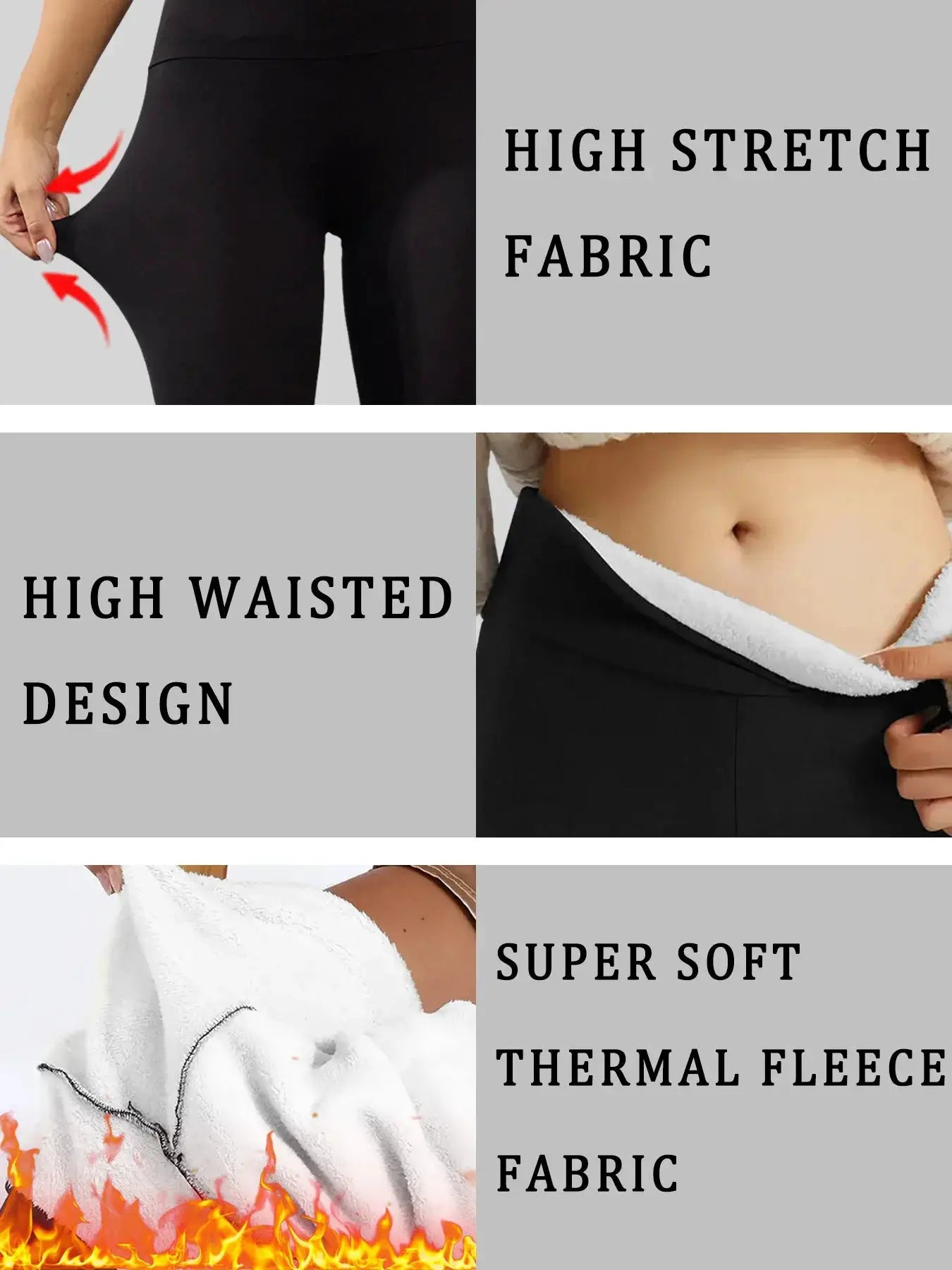 CozyPeak High Waisted Fleece Lined Leggings For Women Thermal Warmth For Winter Workouts Tummy Control