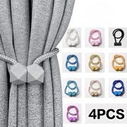 4 Pcs Curtain Tiebacks With Strong Magnets Thick Rope Design For Bedroom Living Room Kitchen Durable Plastic Home Decor - Simples Market