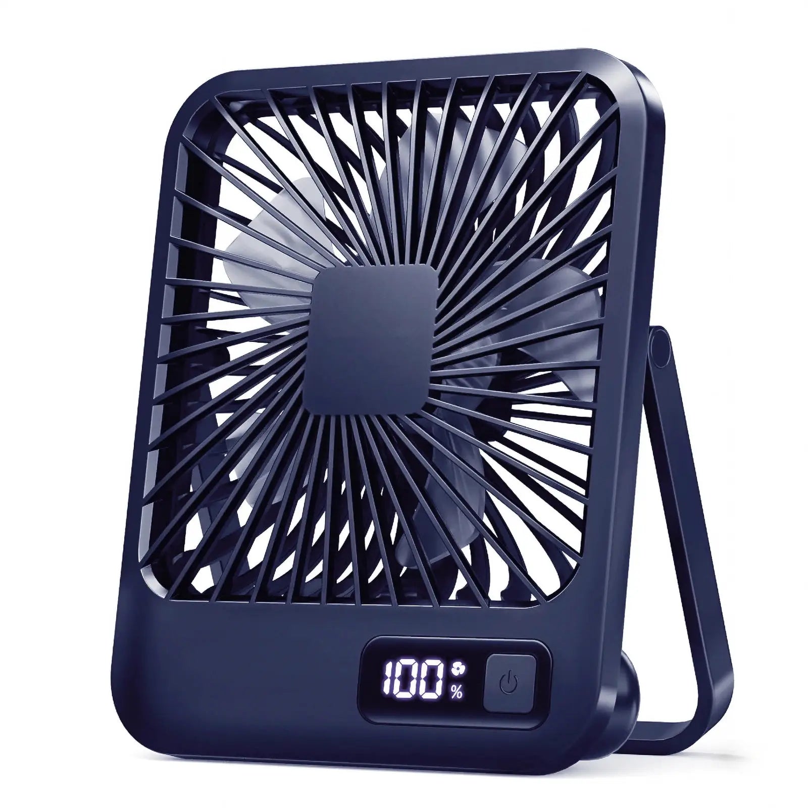 Portable USB Desk Fan With 180 Degree Tilt Folding And Power Display