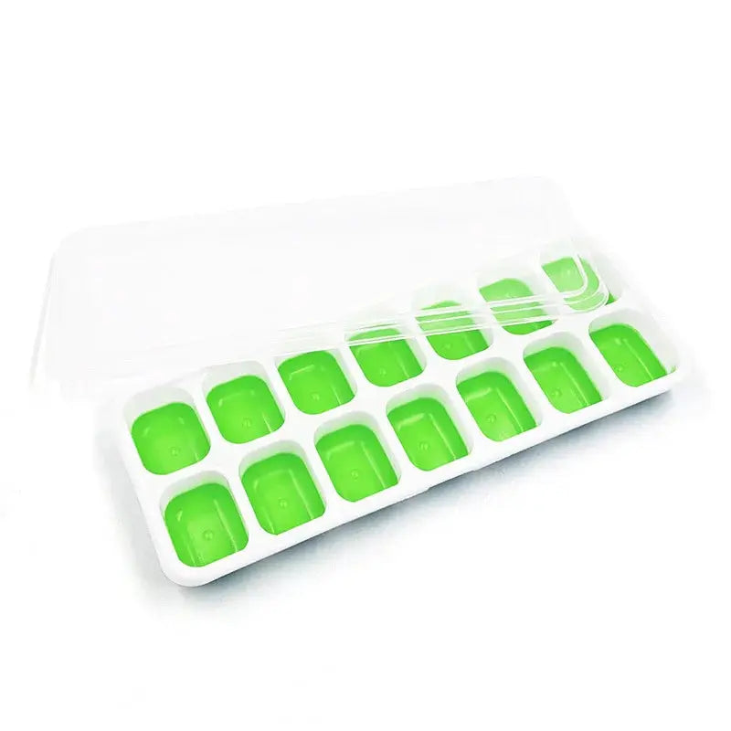 Silicone Ice Cube Tray With Lid Square 14 Cube Easy Release Ice Cube Molds For Summer Cocktails
