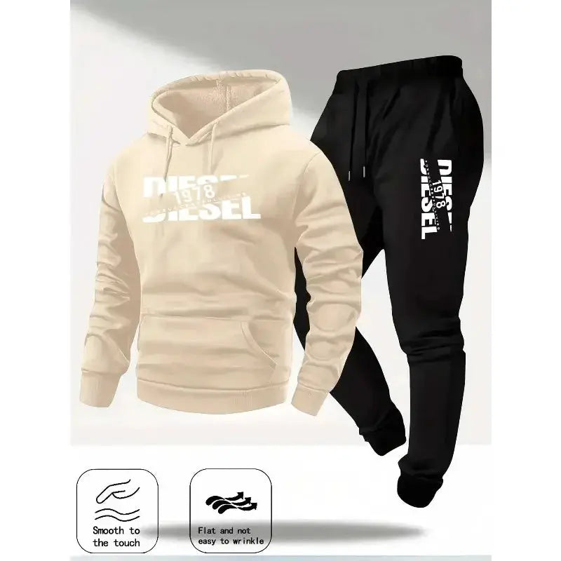 2025 Autumn Winter Hooded Sportswear Two in One Set Hoodie and Pants for Casual Fashion and Comfort