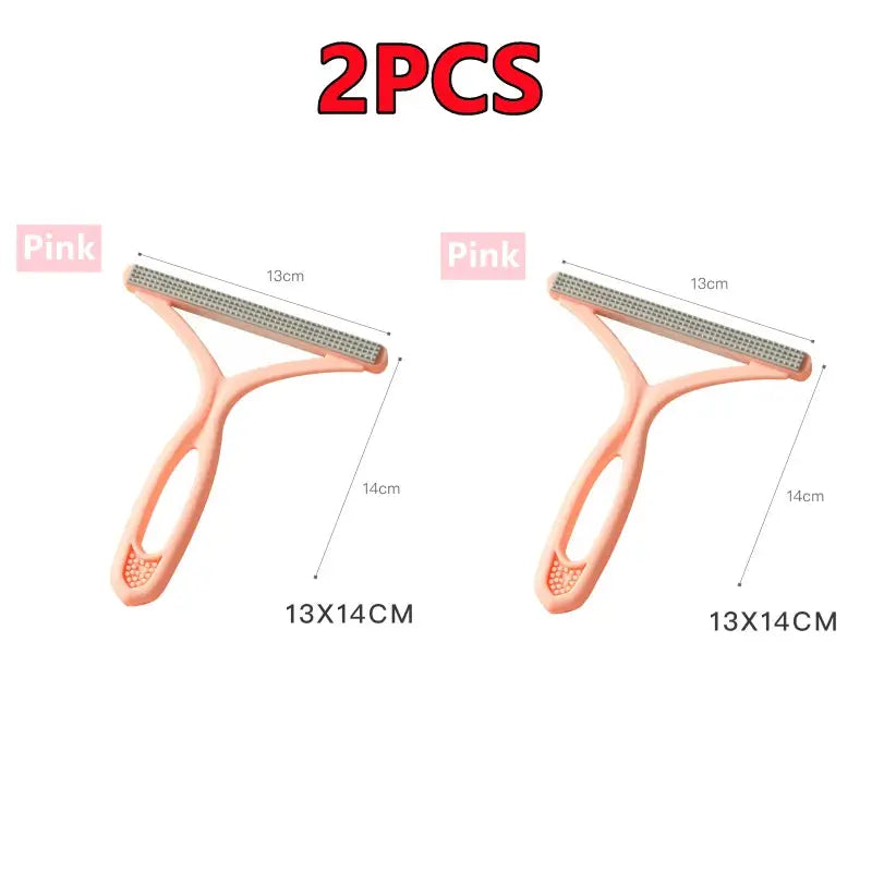 Silicone double-sided pet hair remover, 2pcs pink lint remover for clothes and carpets
