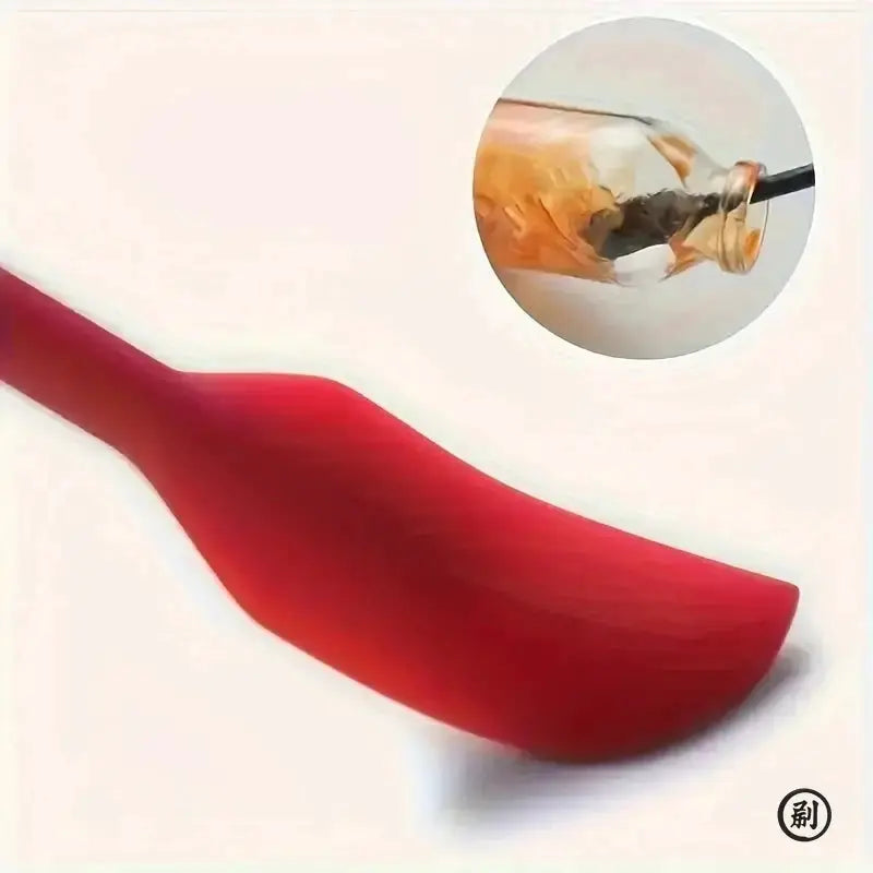 Three Piece Mini Silicone Spatula Set Heat Resistant Multiple Sizes For Jar Bottles And Kitchen