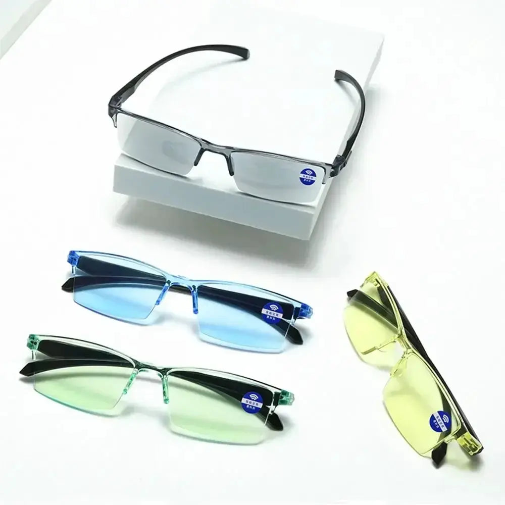 NovaVision Smart Auto Zoom Reading Glasses With Autofocus Power And Anti Blue Light Half Rim For Near And Far Vision
