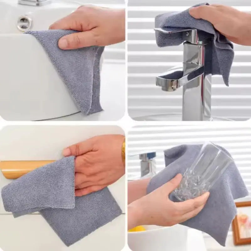 Simples Market gray microfiber cleaning sheets, 1 roll of 20 sheets for kitchen and bathroom wiping