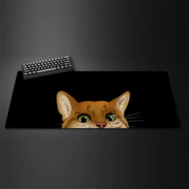 Kawaii Black Kitten Mouse Pad Large XXL Gaming Keyboard Mat for Home Office Bedroom Decor