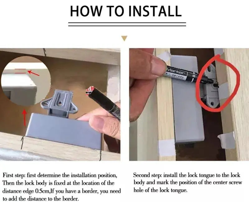Smart Invisible RFID Lock for furniture cabinets by Simples Market; hidden installation, no drilling