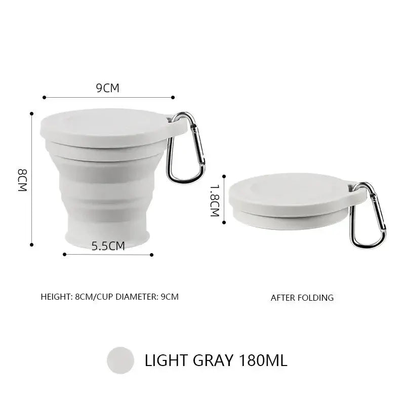 Outdoors Silicone Folding Cup With Hanging Hole For Travel Water Cup Portable Wash Cup Fashion Travel Silicone Cup