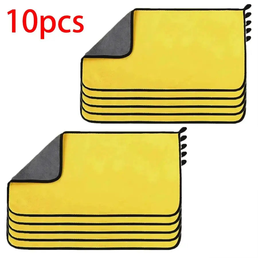 Simples Market microfiber car cleaning towels, 30x60cm, double-layer, yellow 10-pack
