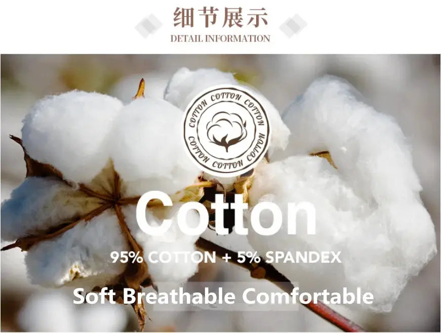 Cotton underwear banner showing 95% cotton + 5% spandex for soft, breathable comfort