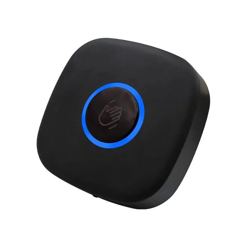 12V infrared touchless exit button switch with blue LED ring, black housing