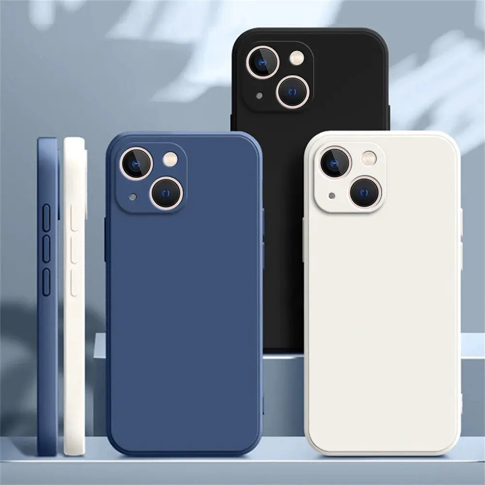 Square Liquid Silicone Phone Case With Luxury Camera Protection For iPhone 11 12 13 14 Plus Pro Max Mini