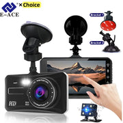 Dashcam mirror with 4.0-inch display, front and rear 1080p night-vision car DVR with suction mounts