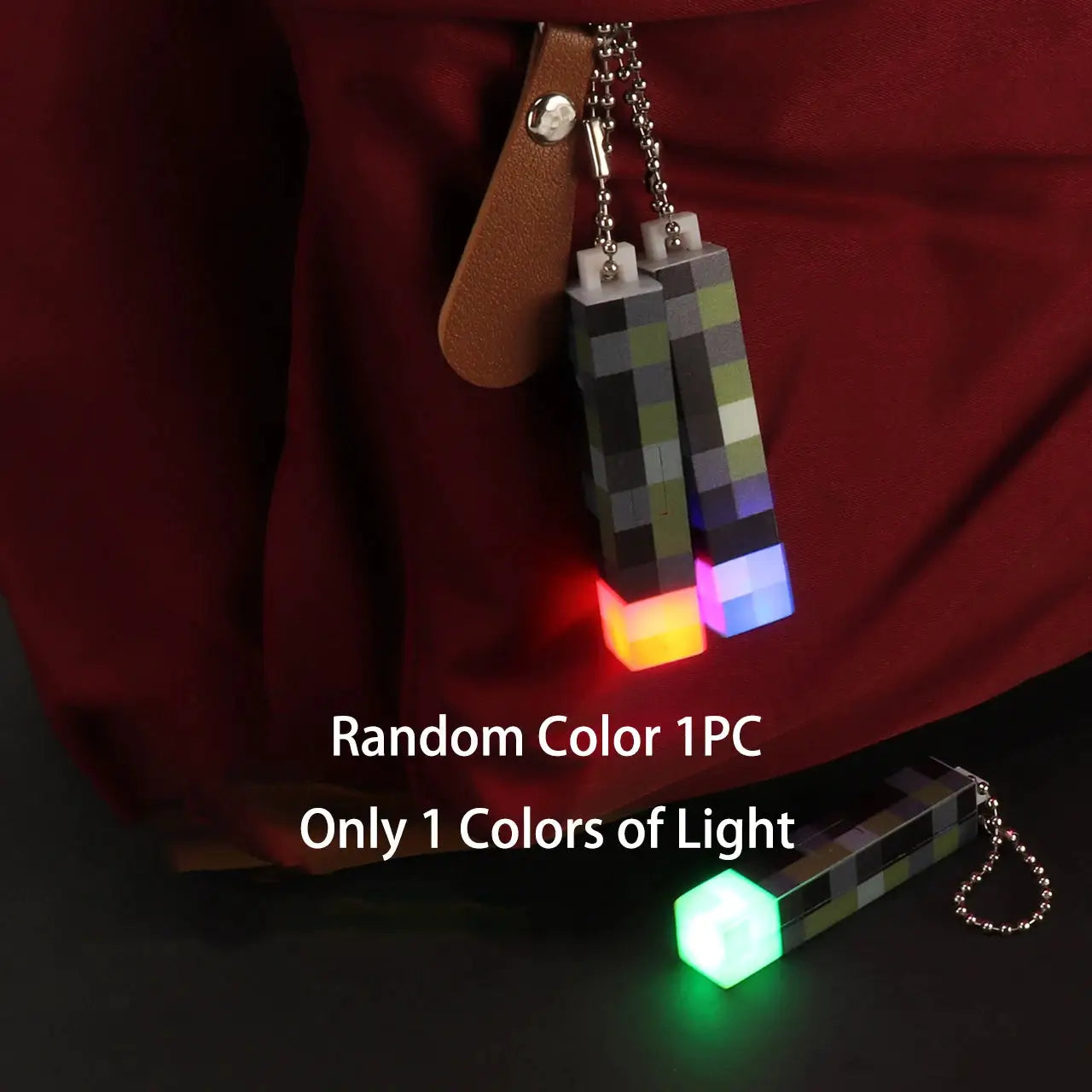 Mini Torch Keychain LED Flashlight USB Rechargeable Pixel Art Game Controller Night Light Gift