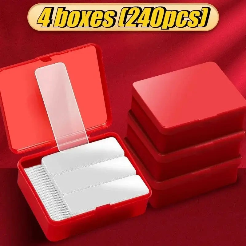 Reusable double-sided adhesive tape sheets Simples Market, in 4 red boxes (240pcs)