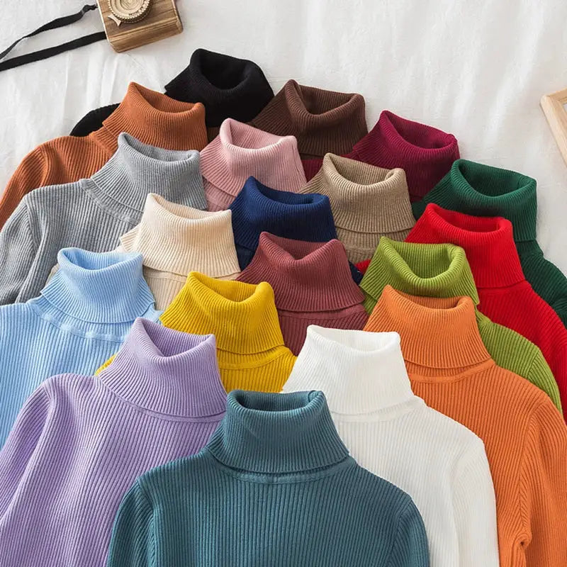 EverSoft Women Turtleneck Knitted Sweater Soft Cashmere Blend For Cozy Warmth In Autumn And Winter