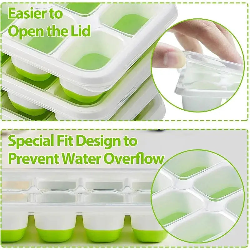 14 Grid Silicone Ice Cube Tray Square Mold Non Toxic Durable Ice Block Maker For Bars And Home Kitchen