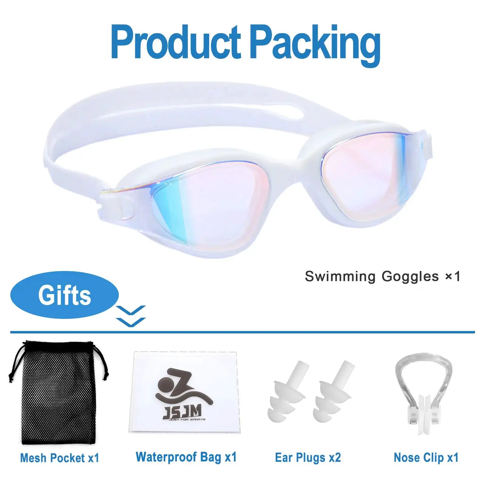Unisex Adult Swimming Goggles Anti Fog Swim Glasses Adjustable Silicone Strap Waterproof Eyewear