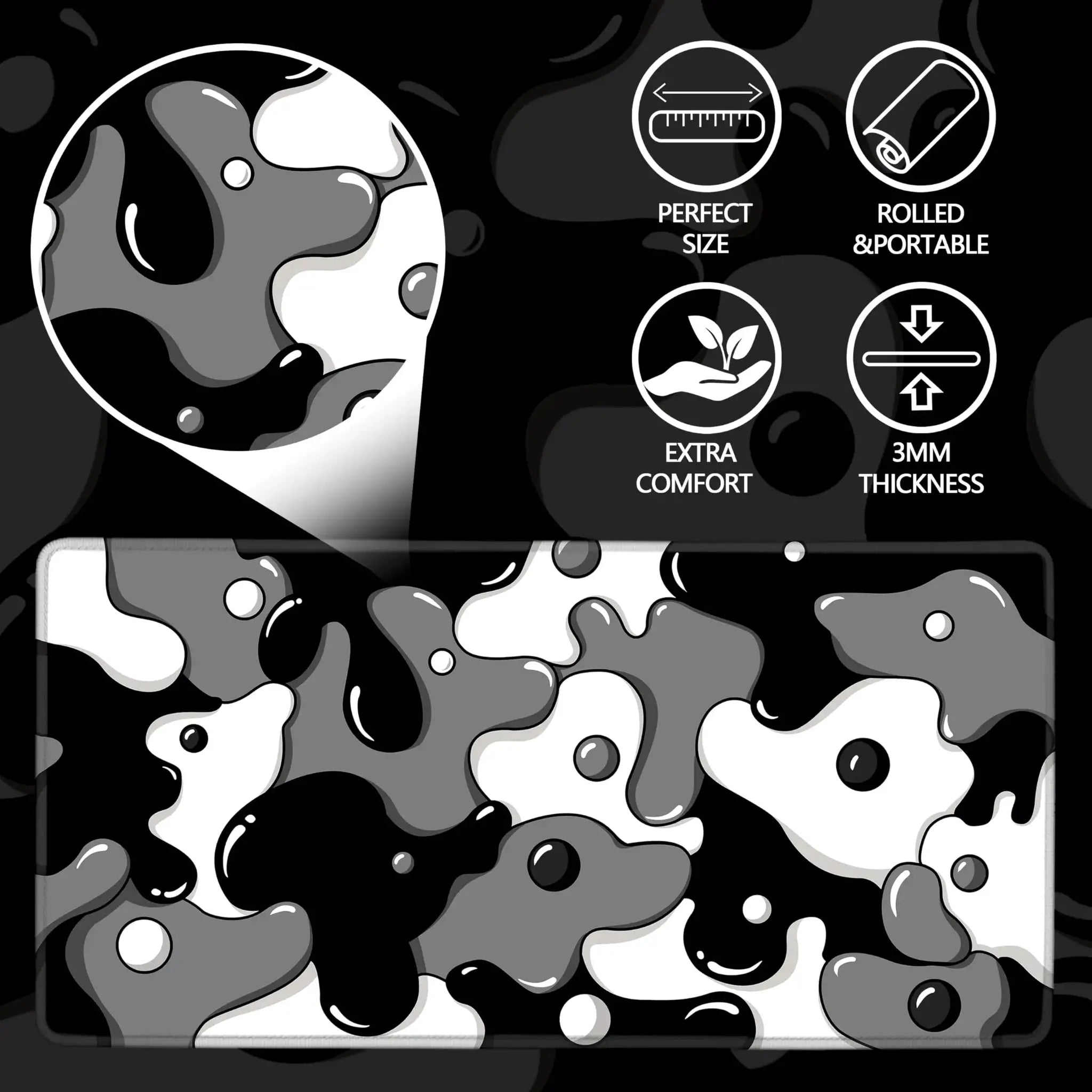 Large Gaming Mouse Pad With Stitched Edges And Non Slip Rubber Base For Desk Extended Size