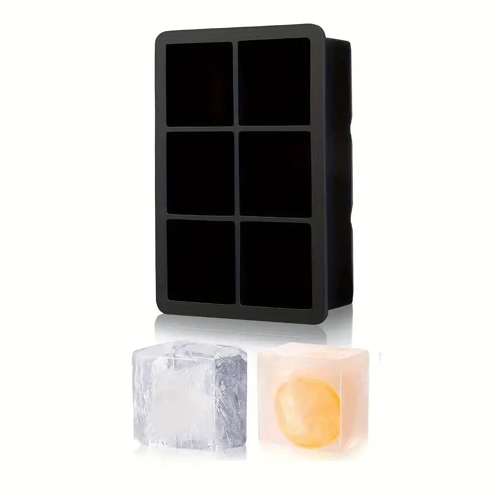 6 Grid Silicone Ice Cube Tray Mold For Freezer DIY Ice Maker For Cocktails And Beverages