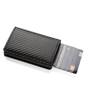 Anti-theft RFID minimalist wallet by Simples Market in black PU leather with slim card slots