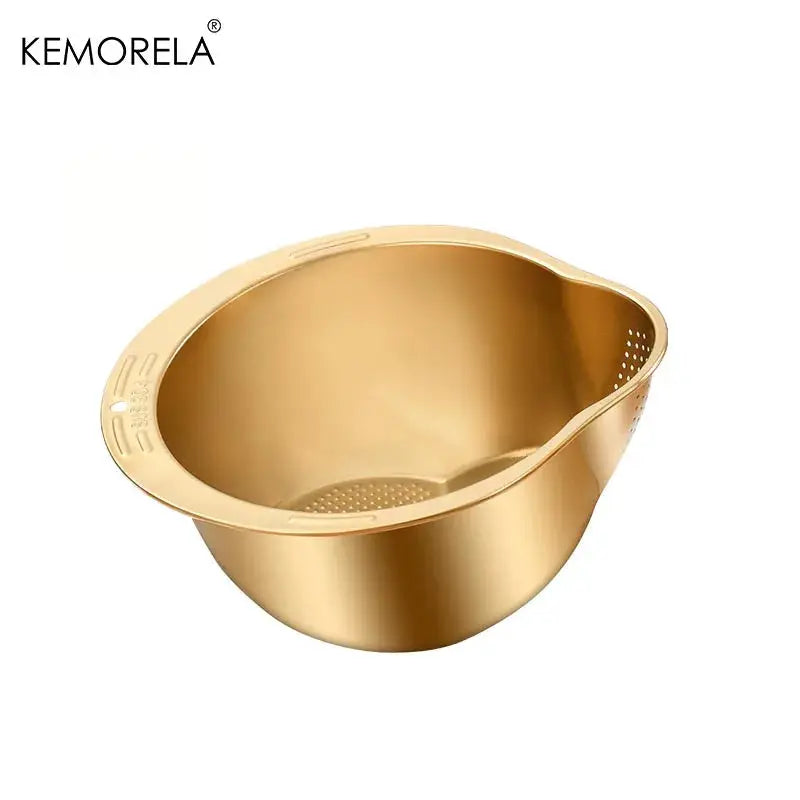 Stainless Steel 304 Rice Washer Strainer Bowl For Rice Washing And Fruit And Vegetable Colander Kitchen Tools