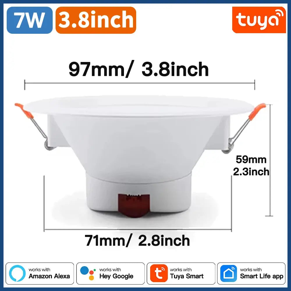 WiFi smart downlight LED spot light, Tuya compatible, RGB color-changing with Alexa and Google voice control