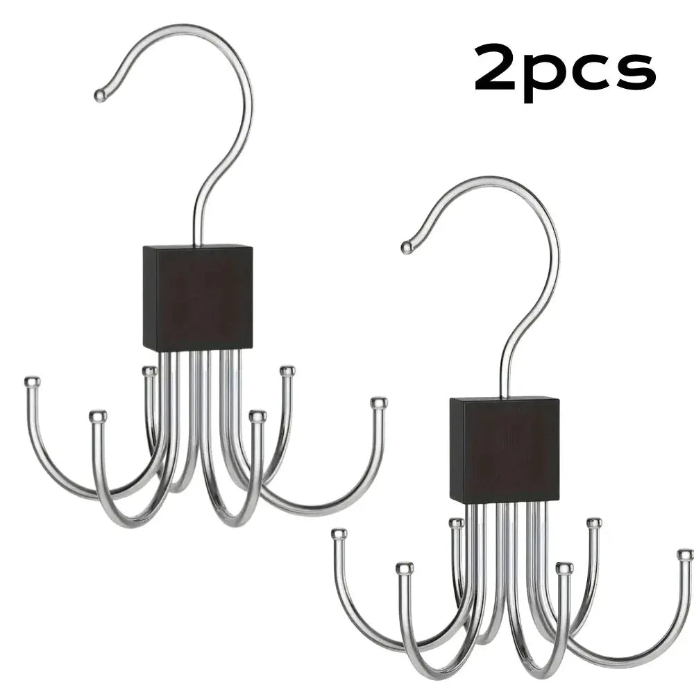 360 Degree Rotating Hanger Hook Claw Organizer For Belts And Ties