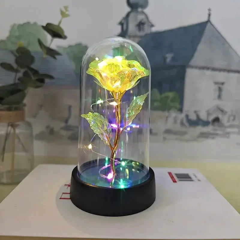 Artificial Rose Flowers With LED Light Eternal Rose Gift For Girlfriend Valentines Day Wedding Decor Christmas Gifts