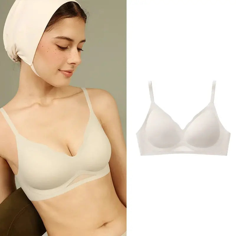 SUJIIN seamless wireless push-up bra, nude color by Simples Market