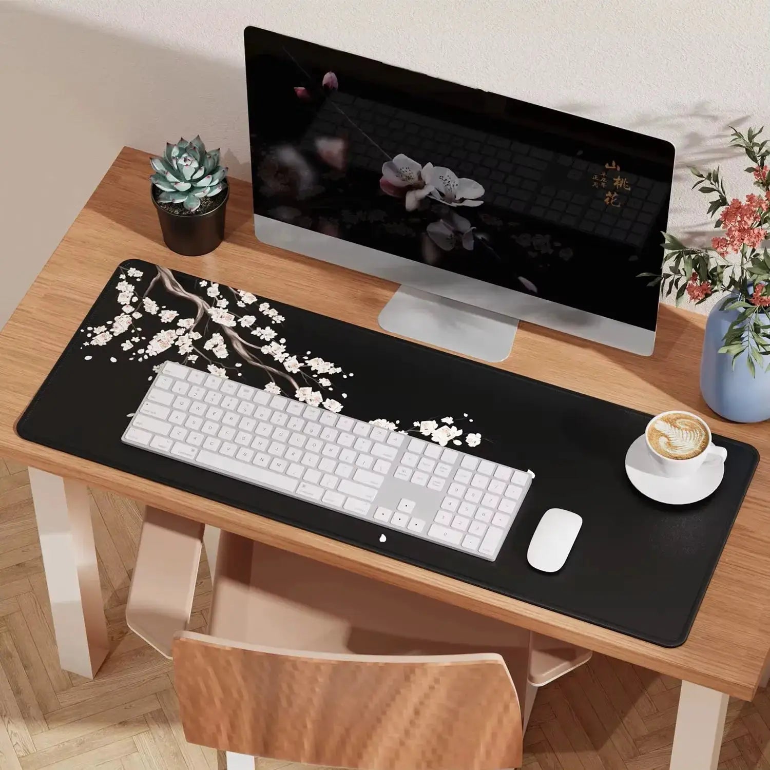 Large Extended Gaming Mouse Pad With Stitched Edges And Non Slip Rubber Base For Desk And Office Setup