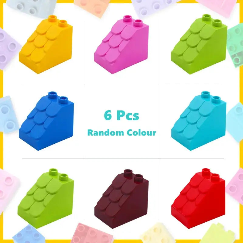 6 Piece Big Building Block Accessories Compatible With Enlighten Large Bricks Foundation Blocks Educational Toy
