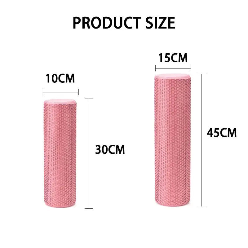 Eva Foam Yoga Roller Round Cylinder Hexagonal Shape Pilates And Home Workouts 9.6 Cm Diameter 30 Cm Length