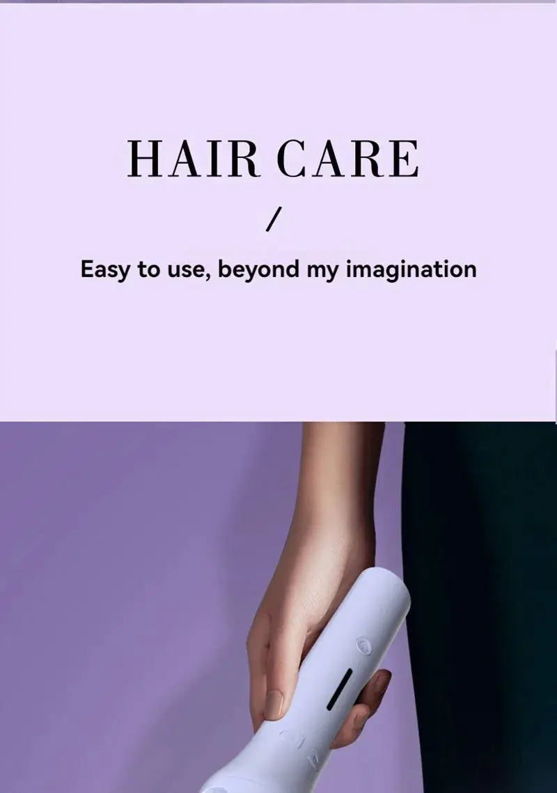 Automatic hair curler, white portable handheld electric curling wand