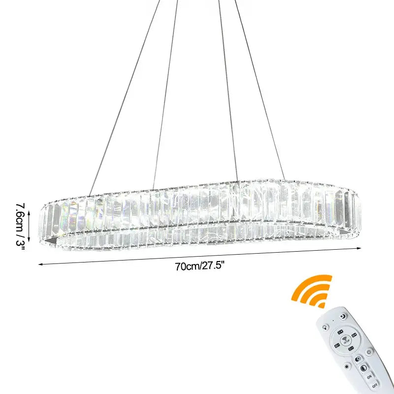 Modern crystal ring chandelier pendant light by Simples Market, chrome finish