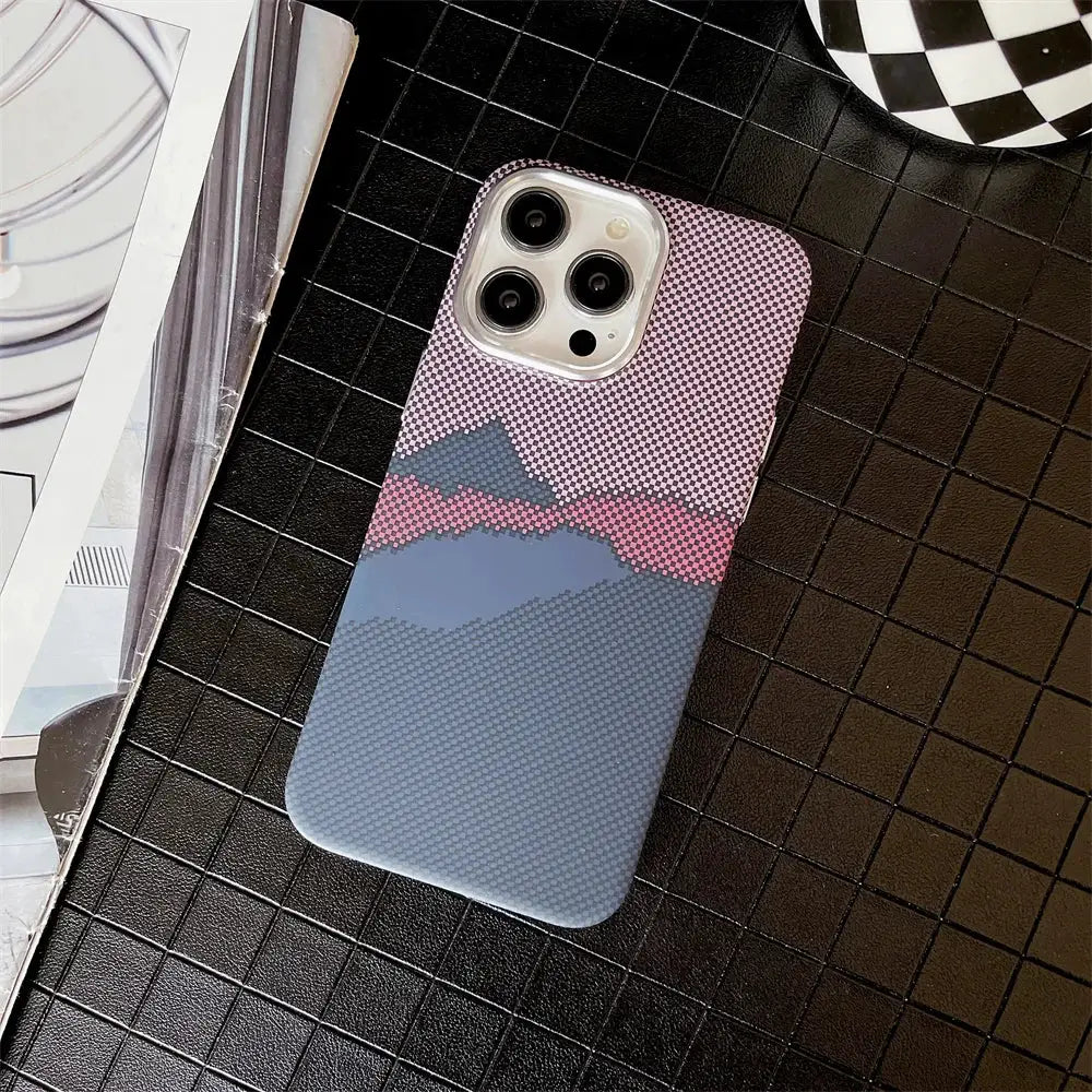 Colourful Kevlar Pattern MagSafe Case For iPhone 11 12 13 14 15 16 17 Pro Max Wireless Charging Cover