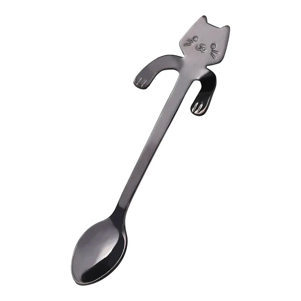 Cat Shaped Stainless Steel Coffee Spoon Purrfect Kitchen Adorable Stirring and Scooping Desserts
