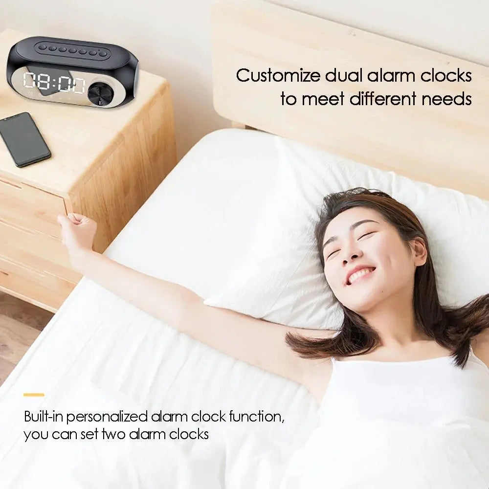 G-50 Bluetooth Alarm Clock Speaker With FM Radio TF Card Playback Dual Alarm Portable Subwoofer Lamp
