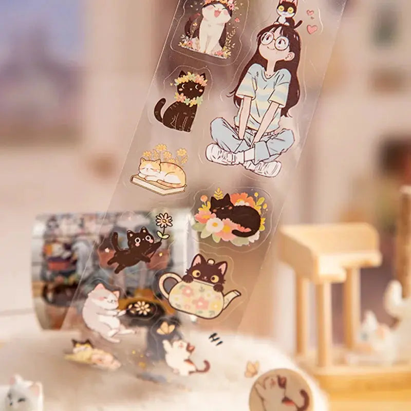 Mr Paper Washi Tape roll by Simples Market, kawaii character stickers for journaling, scrapbooking and planners