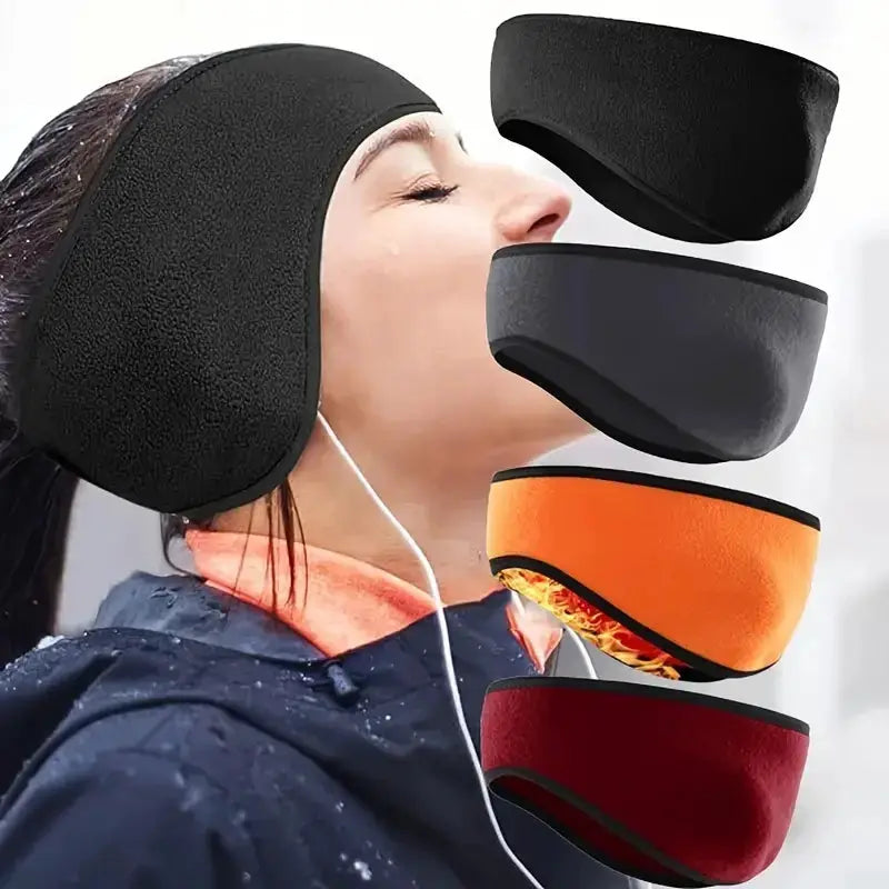 Warm Fleece Earmuffs Headband Windproof Ear Warmer For Unisex Outdoor Sports Skiing Running Cycling