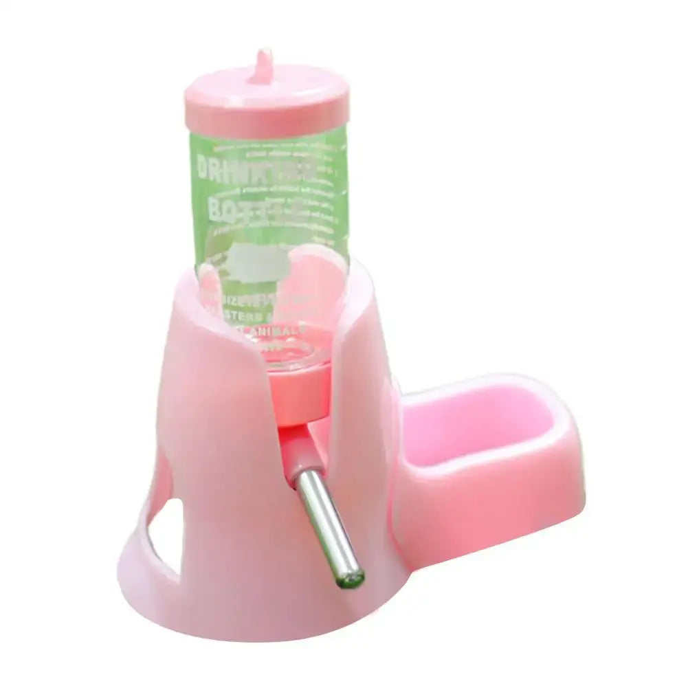 Simples Market pink hamster water feeder with bottle and food dish