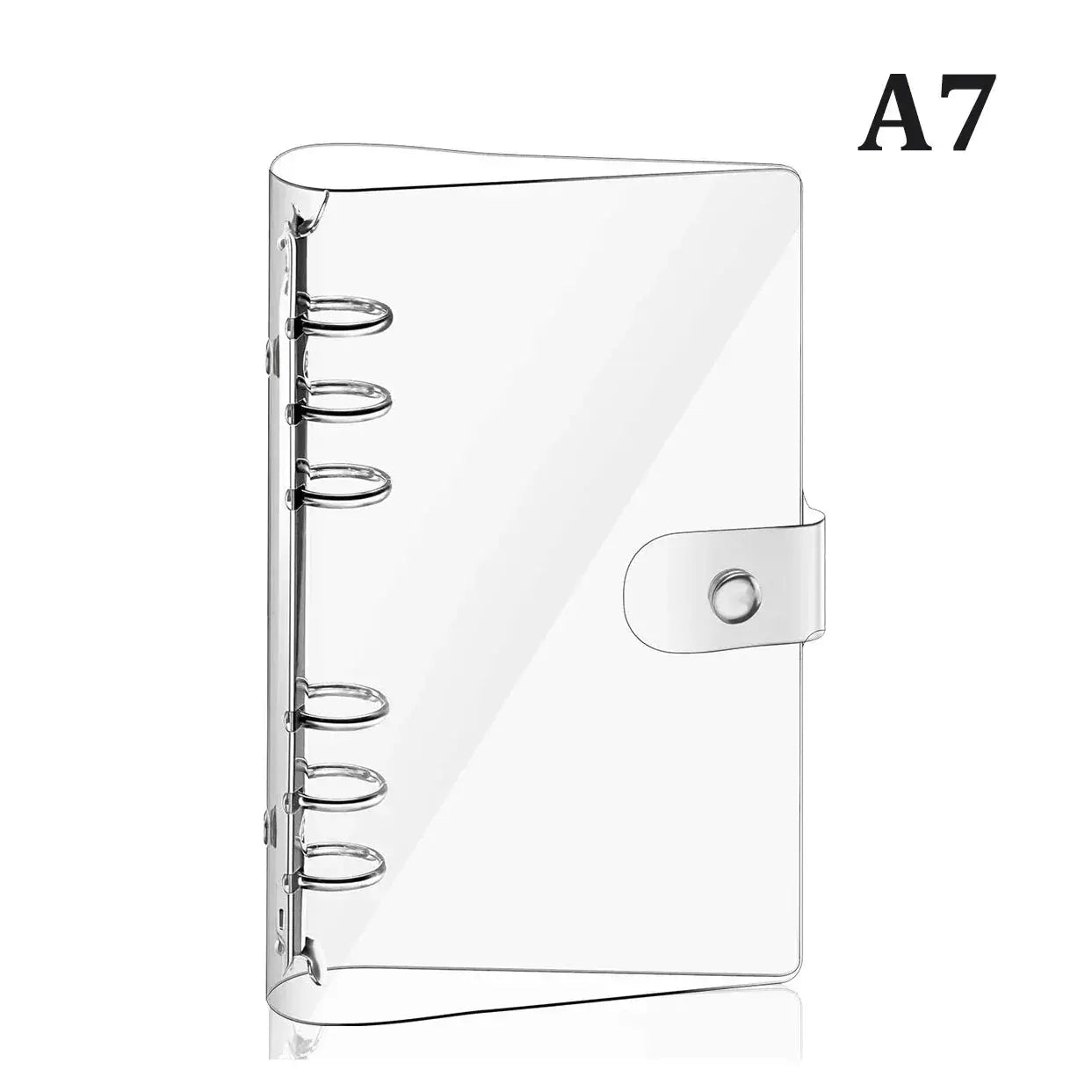 Simples Market A7 transparent soft PVC 6-ring binder cover with snap button closure