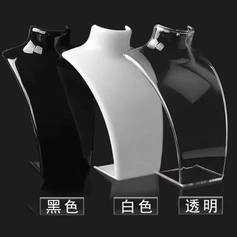 Acrylic Portrait Model Jewelry Display Stand For Necklaces Pendants And Earrings Exhibition Shelf Holder