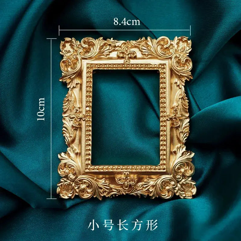Golden Retro Photo Frame For Photography Background Prop Nail Art Jewelry Display And Home Decor Photo Props