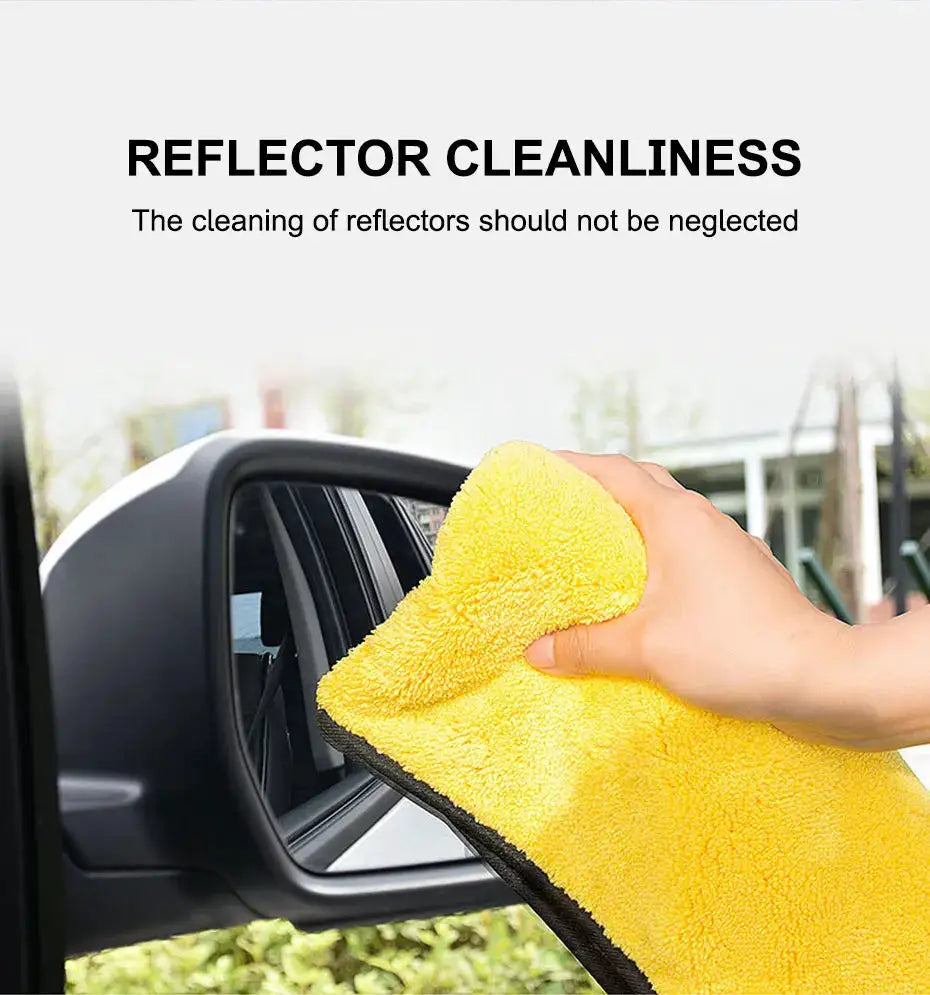 SEAMETAL microfiber car wash towel by Simples Market, yellow absorbent detailing cloth for drying and cleaning.