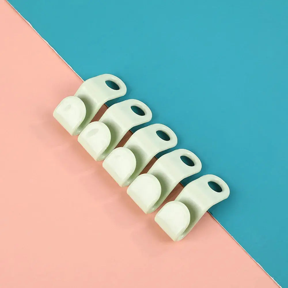 Mini wardrobe hanger connectors, mint green plastic cascading coat organizers, six-piece set