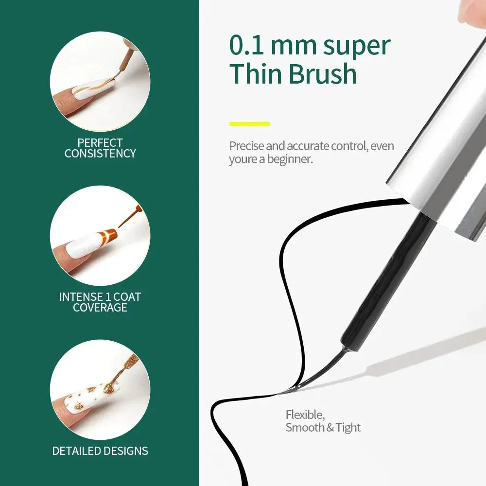 Nailpop Gel Nail Polish Liner 8ml Precision French Tips And Intricate Nail Art With Thin Brush For Sharp Lines