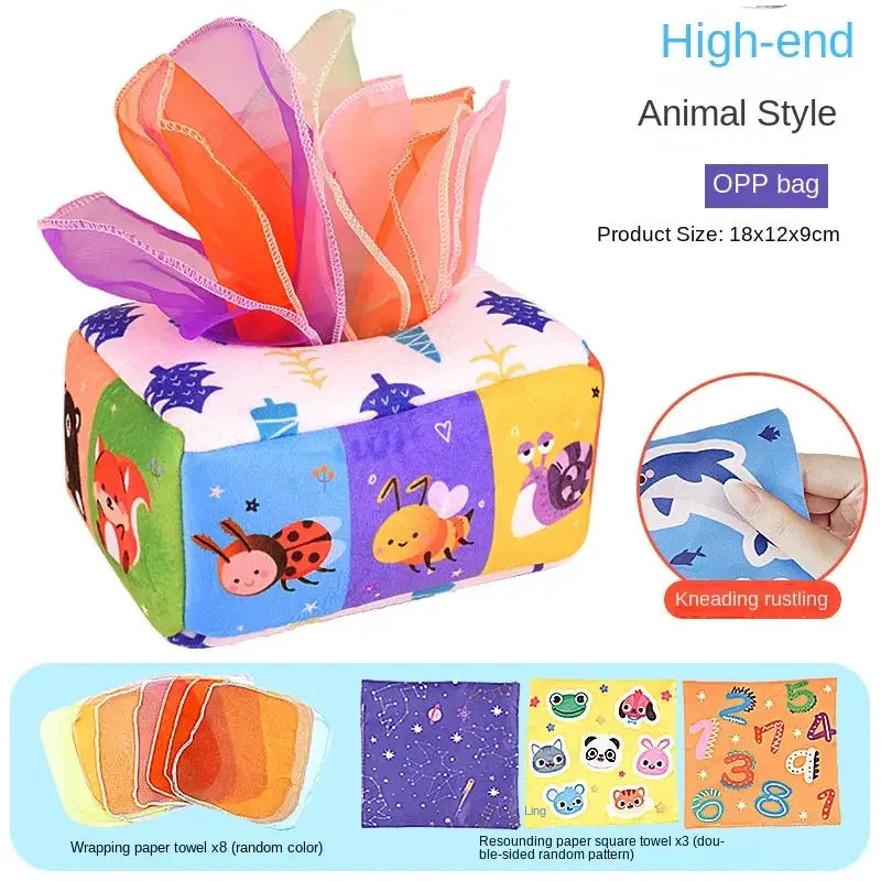 Montessori Magic Tissue Box Toy For Babies And Kids Educational Sensory Busy Board For Finger Dexterity Development